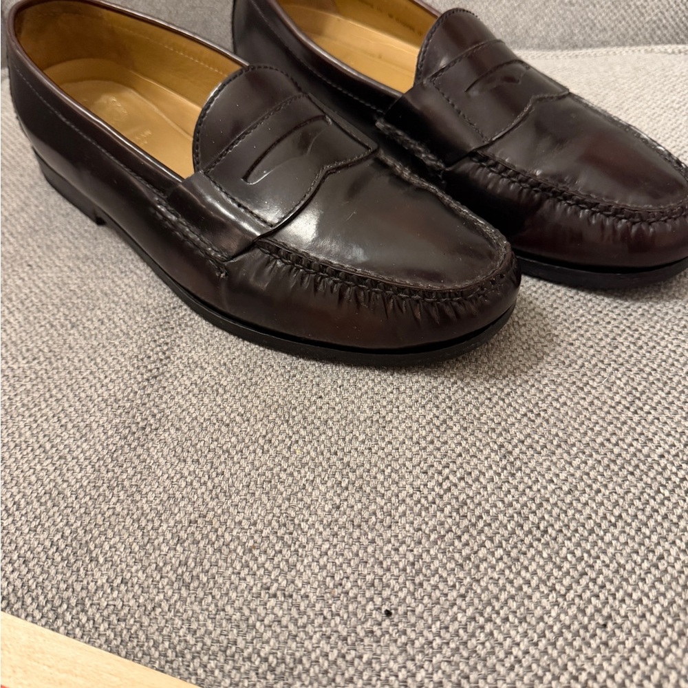 Cole Haan Hand Sewn Pinch Burgundy Leather Loafers